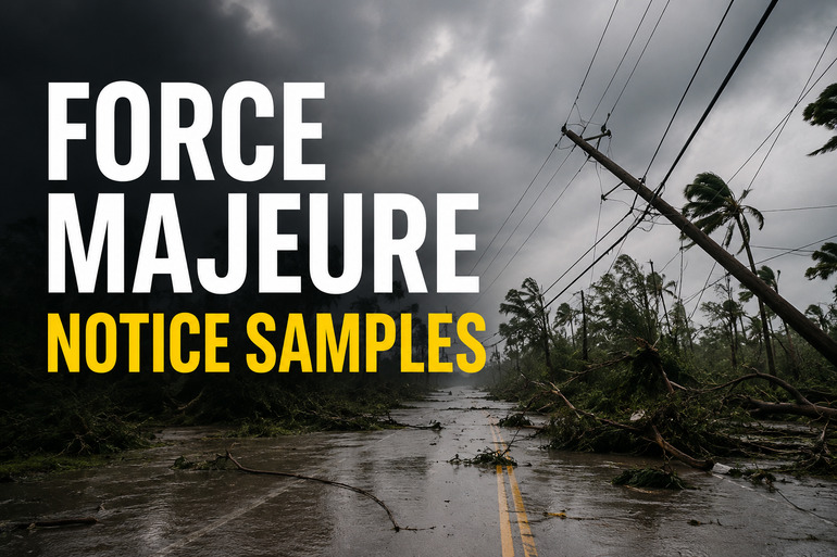 Force Majeure Notice Samples