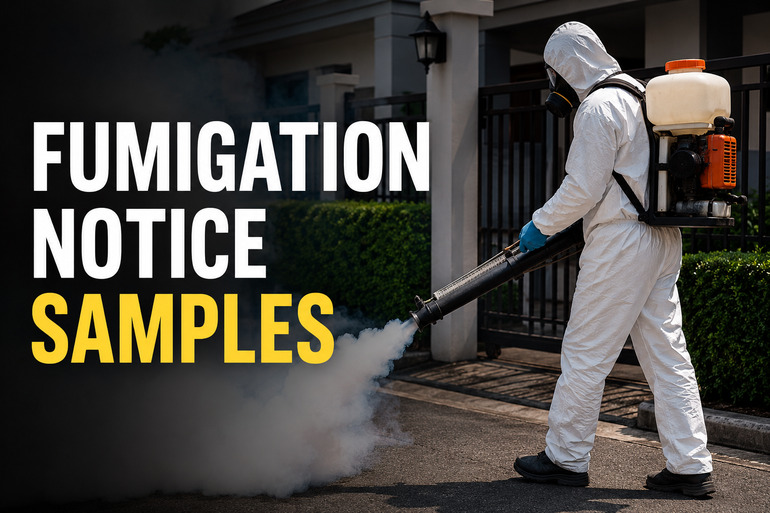 Fumigation Notice Samples