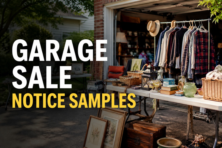 Garage Sale Notice Samples